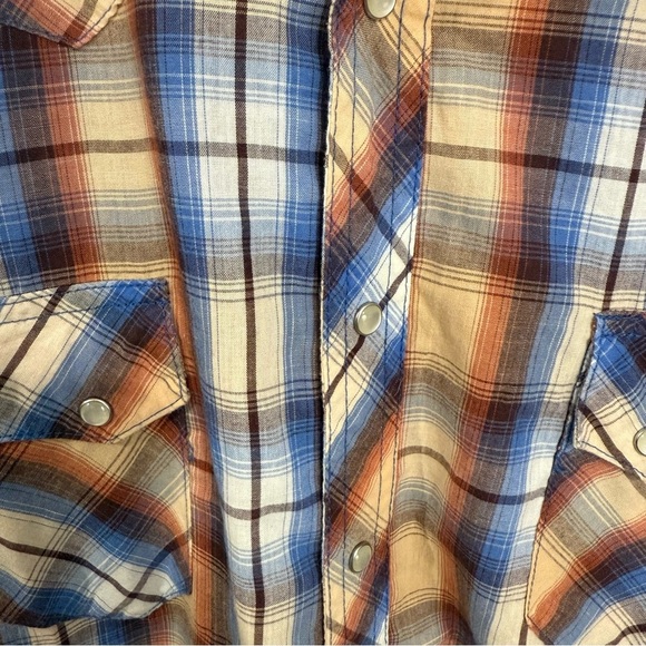 VTG Wrangler Wrancher Mens XXL Western Pearl Snap Button Down Plaid Long Sleeve - Picture 5 of 7